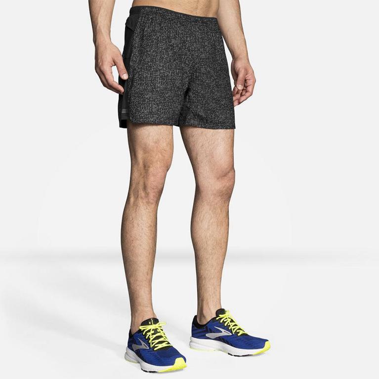 Brooks Men's Sherpa 5 Running Shorts - Grey (IUOX70398)